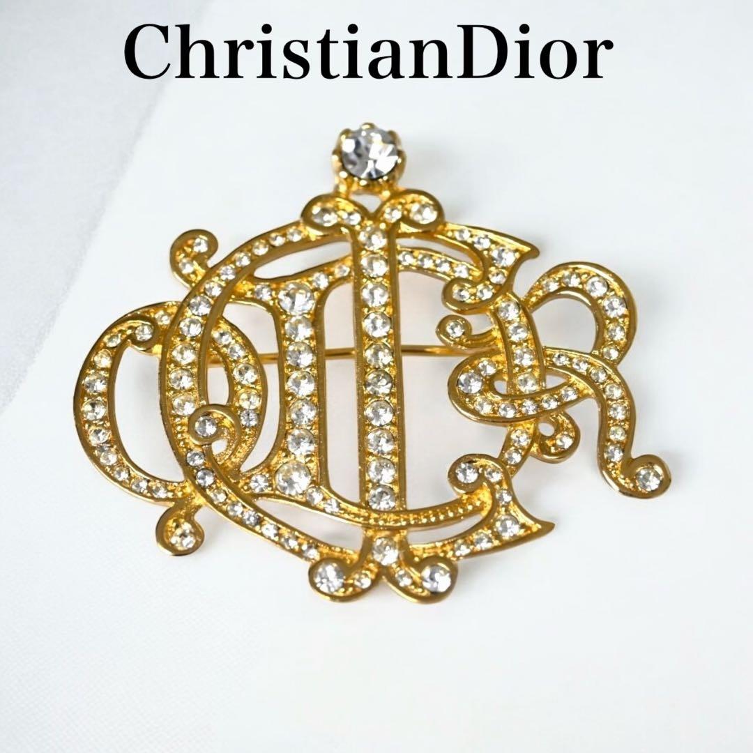 【美品】ヴィンテージ　ディオール　エンブレム　ブローチ　コサージュ　ロゴ