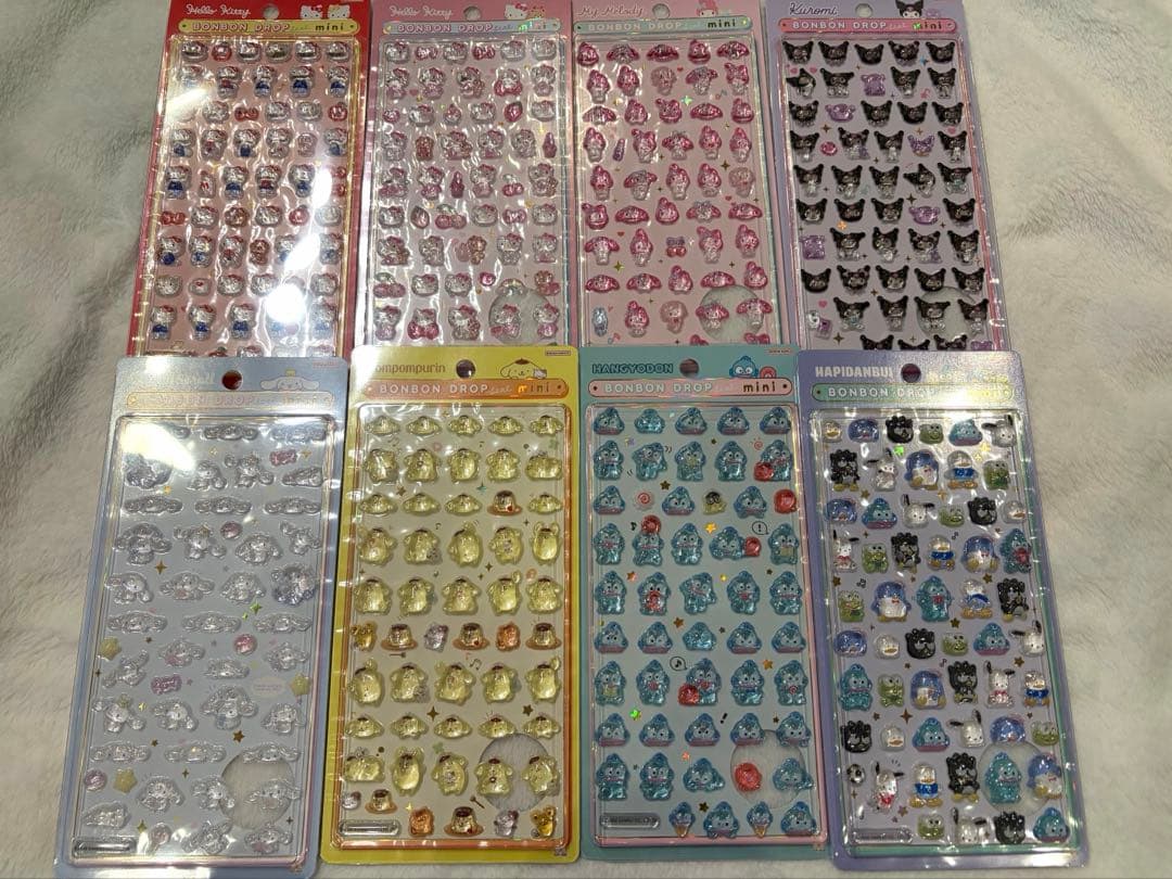 【正規品】サンリオ ボンボンドロップシール ミニ 8種 ＋ うるちゅる 2種