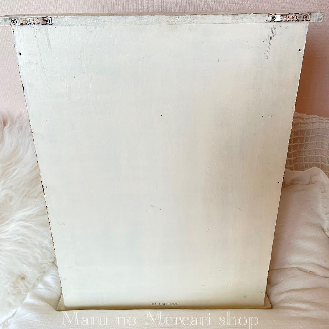 フランスアンティーク エクリュ ウォールキャビネット 棚 壁掛け シェルフ