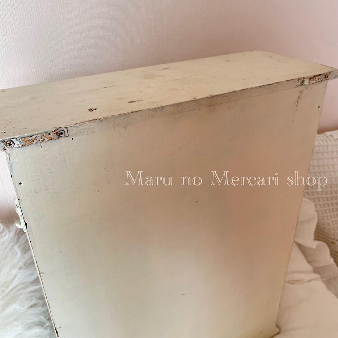 フランスアンティーク エクリュ ウォールキャビネット 棚 壁掛け シェルフ