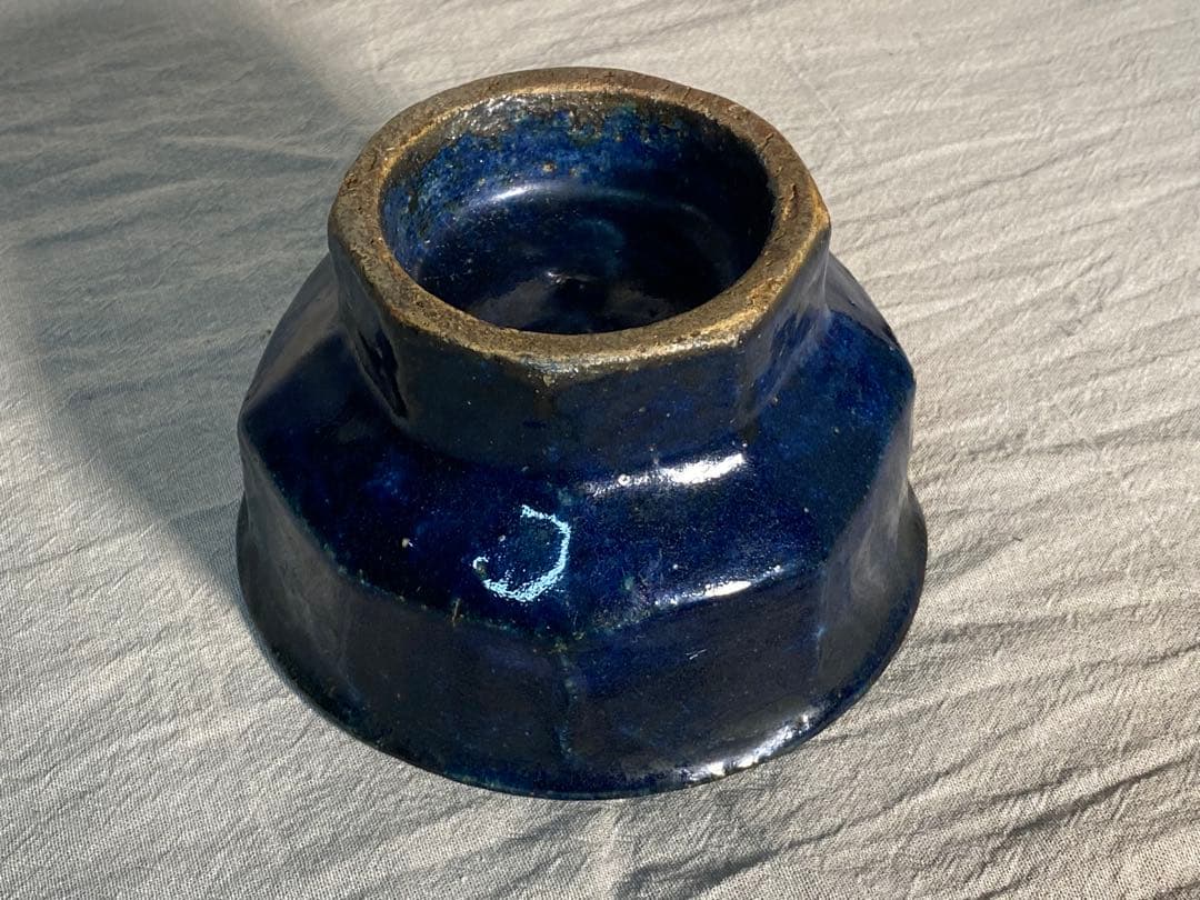 武内晴二郎作　呉須刷毛目面取鉢