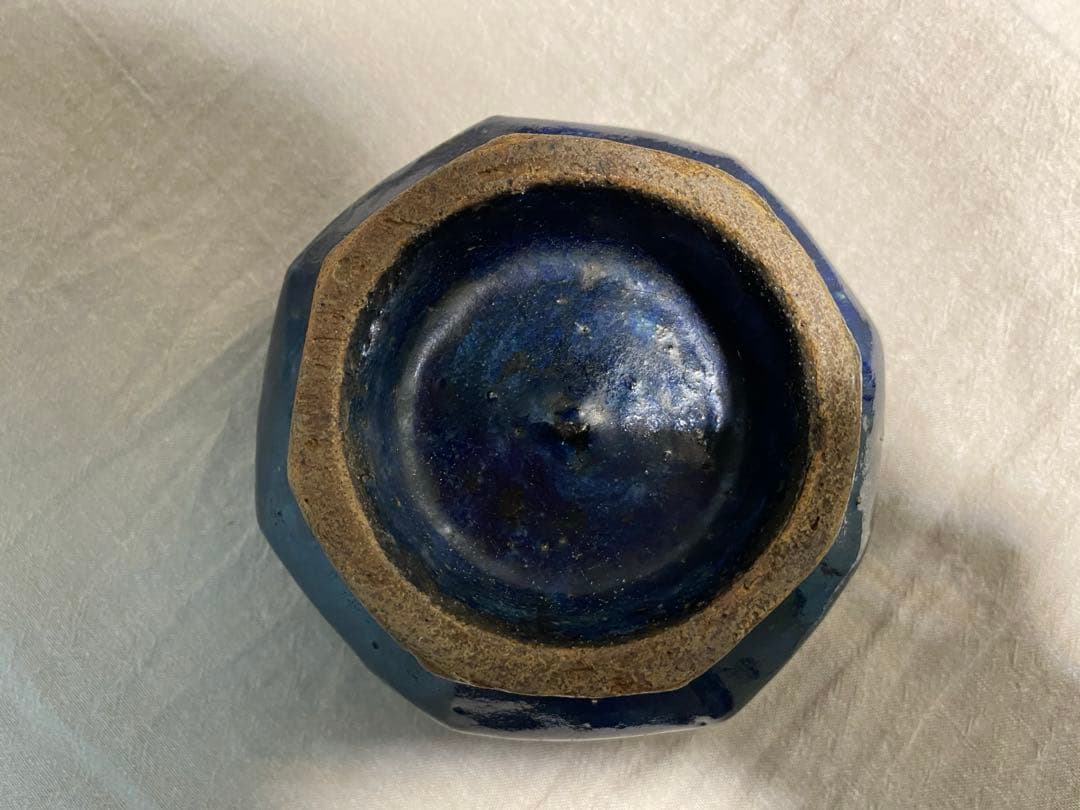 武内晴二郎作　呉須刷毛目面取鉢