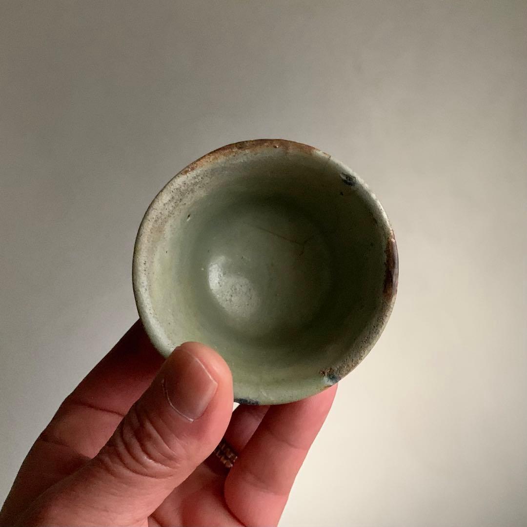 七官青磁 筒盃 ちょこ ぐい呑み 明朝期 古美術 中国美術 古道具 アンティーク