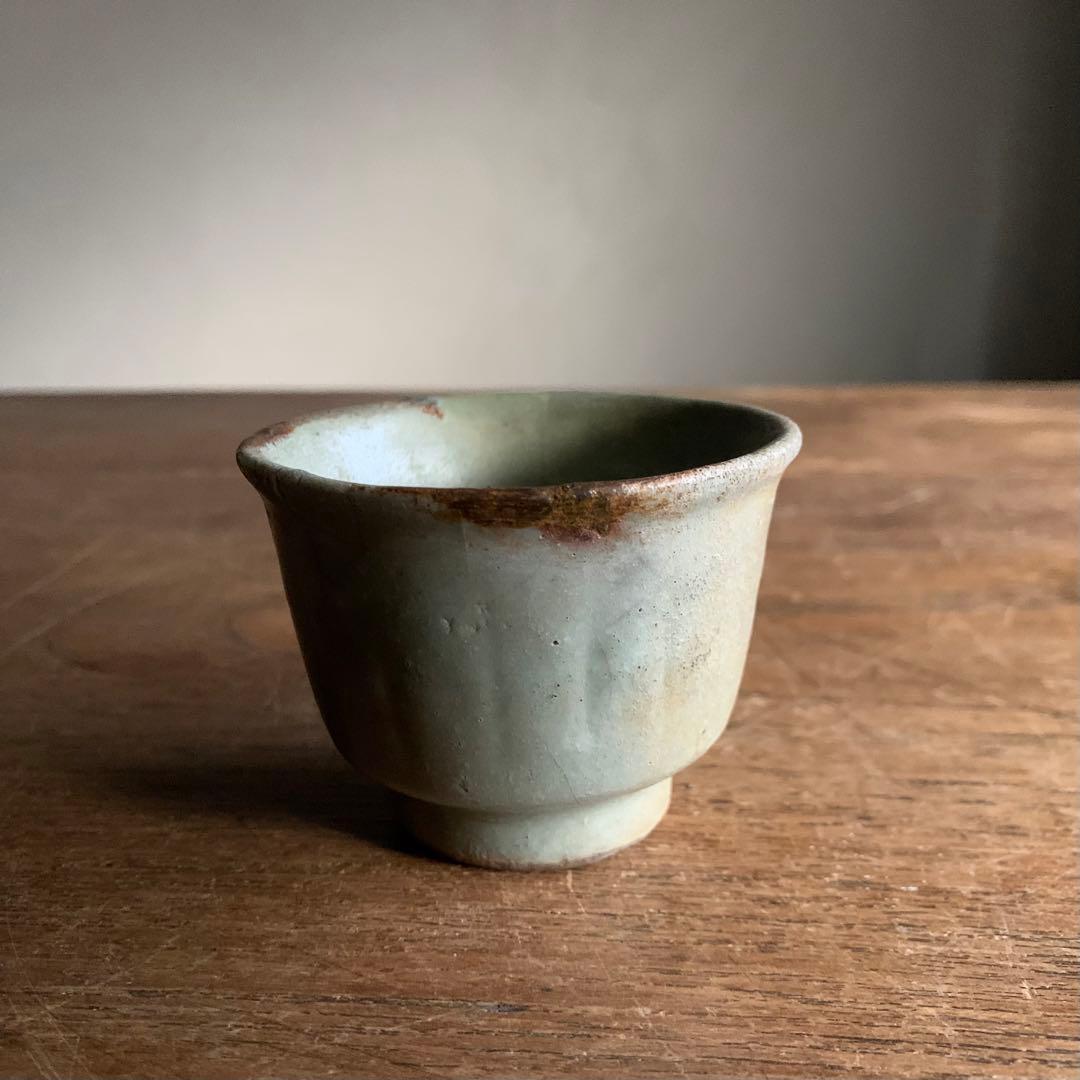 七官青磁 筒盃 ちょこ ぐい呑み 明朝期 古美術 中国美術 古道具 アンティーク