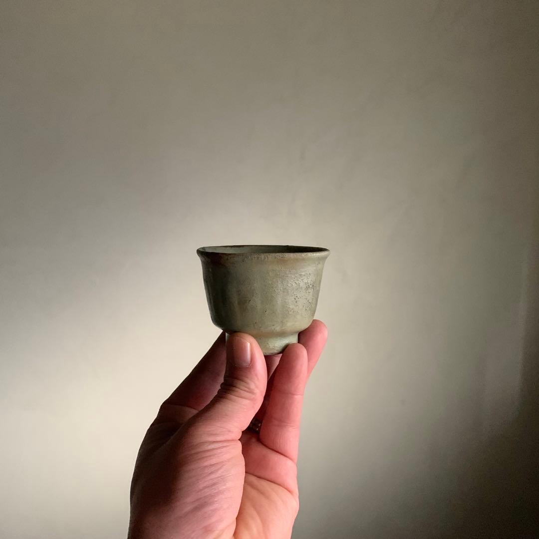 七官青磁 筒盃 ちょこ ぐい呑み 明朝期 古美術 中国美術 古道具 アンティーク