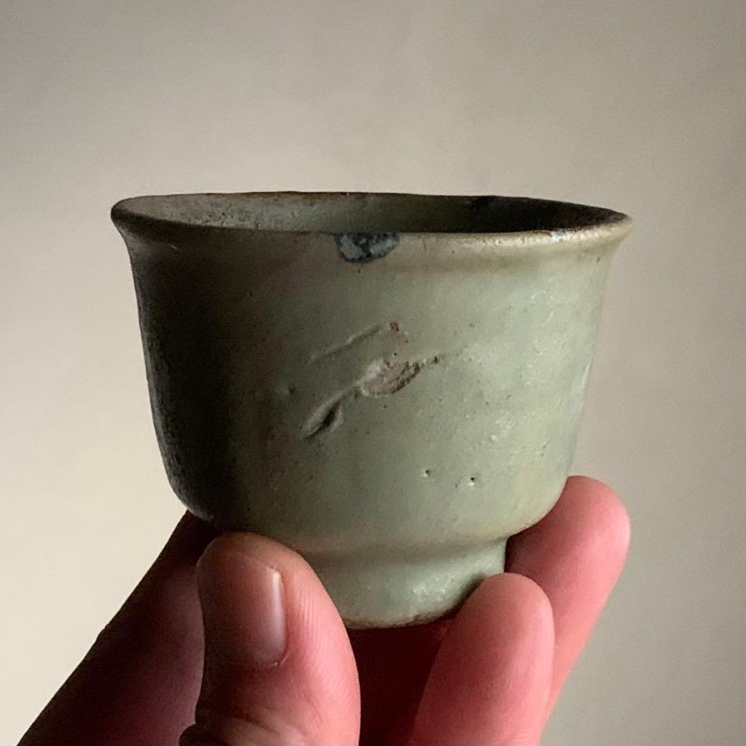 七官青磁 筒盃 ちょこ ぐい呑み 明朝期 古美術 中国美術 古道具 アンティーク