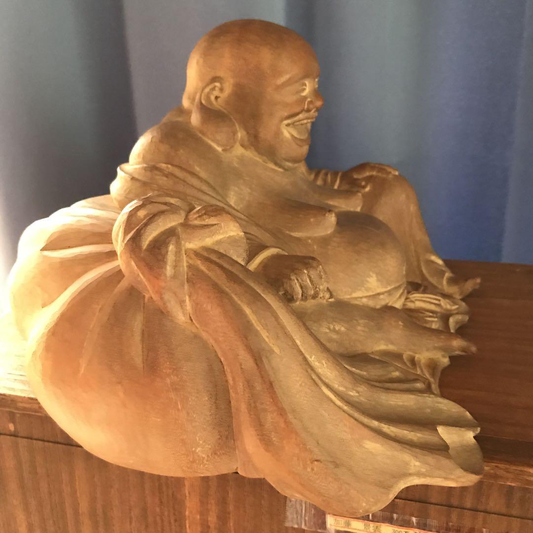 木彫　布袋像？　大黒天像？　加藤　景雲作　大幅値下げ