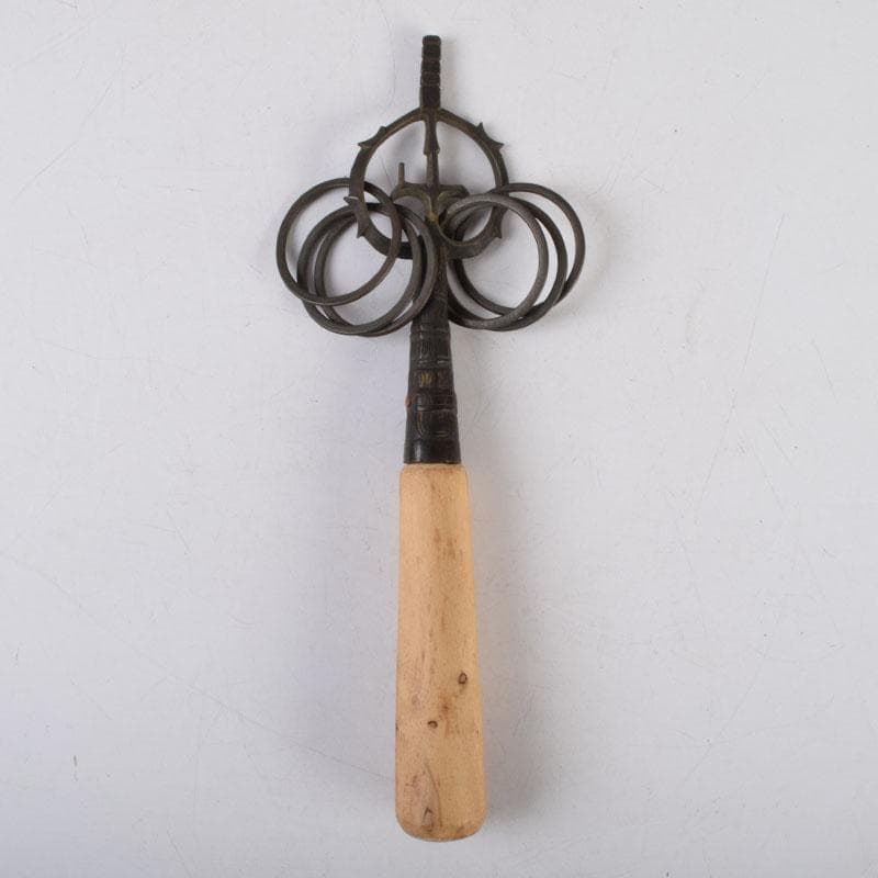 仏教美術　銅製　仏具　遊環　錫杖　箱付　C　8715