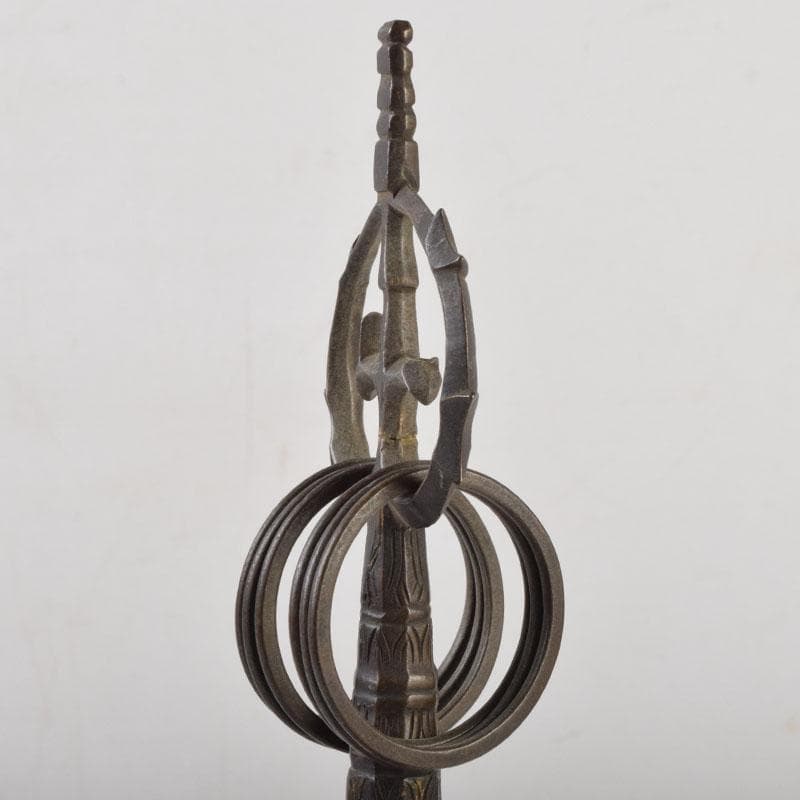 仏教美術　銅製　仏具　遊環　錫杖　箱付　C　8715