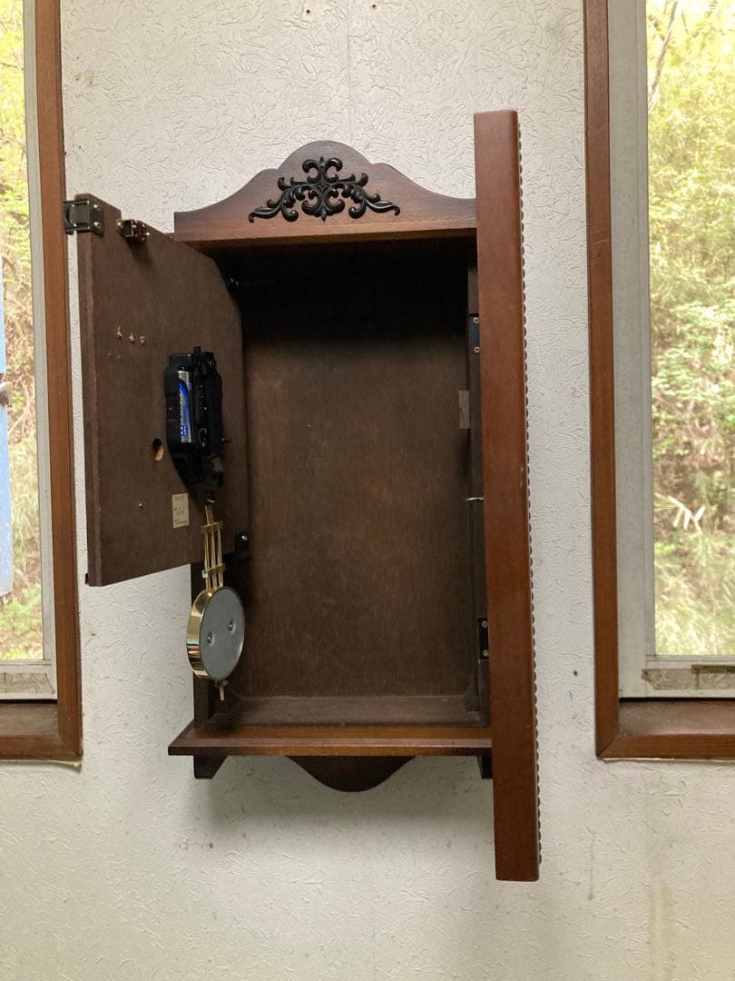 citizen昭和アンティーク柱時計 修復クォーツ新品使用 振り子作動 無音