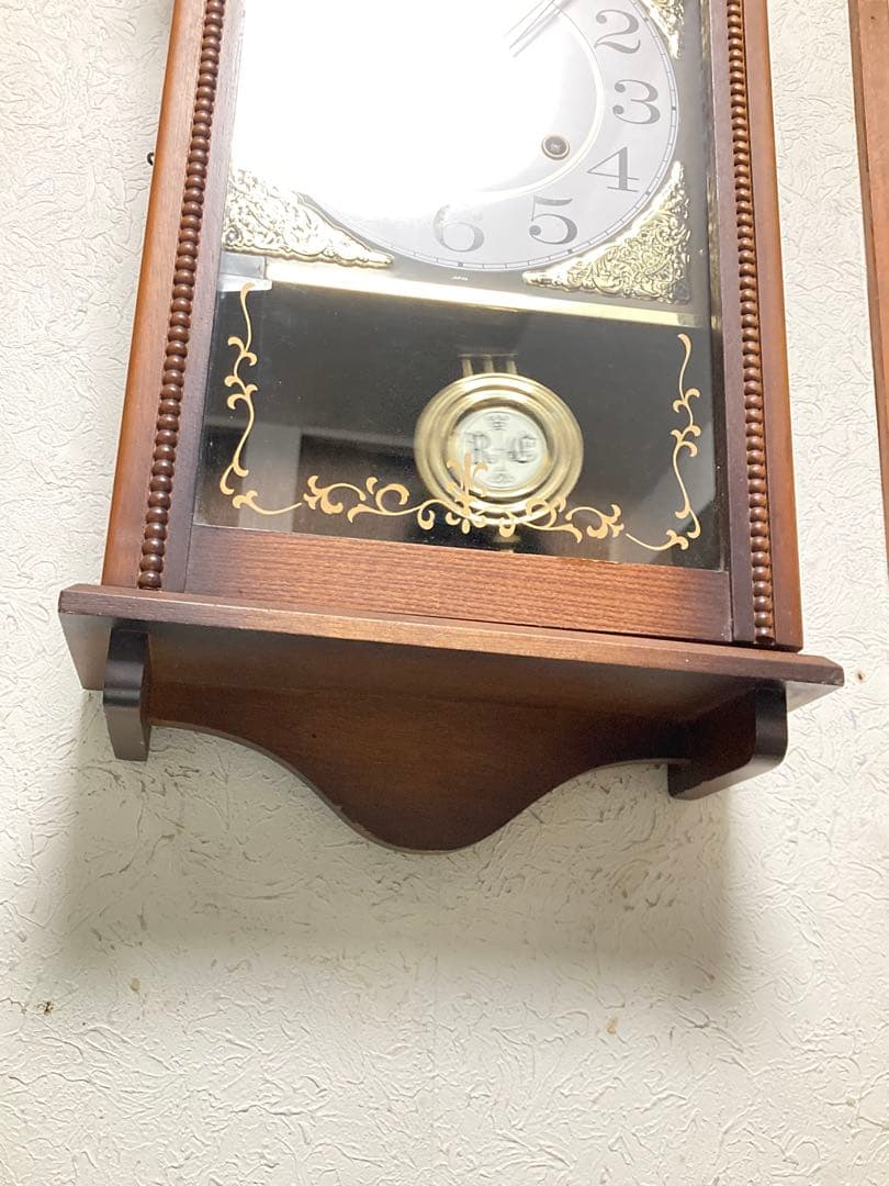 citizen昭和アンティーク柱時計 修復クォーツ新品使用 振り子作動 無音