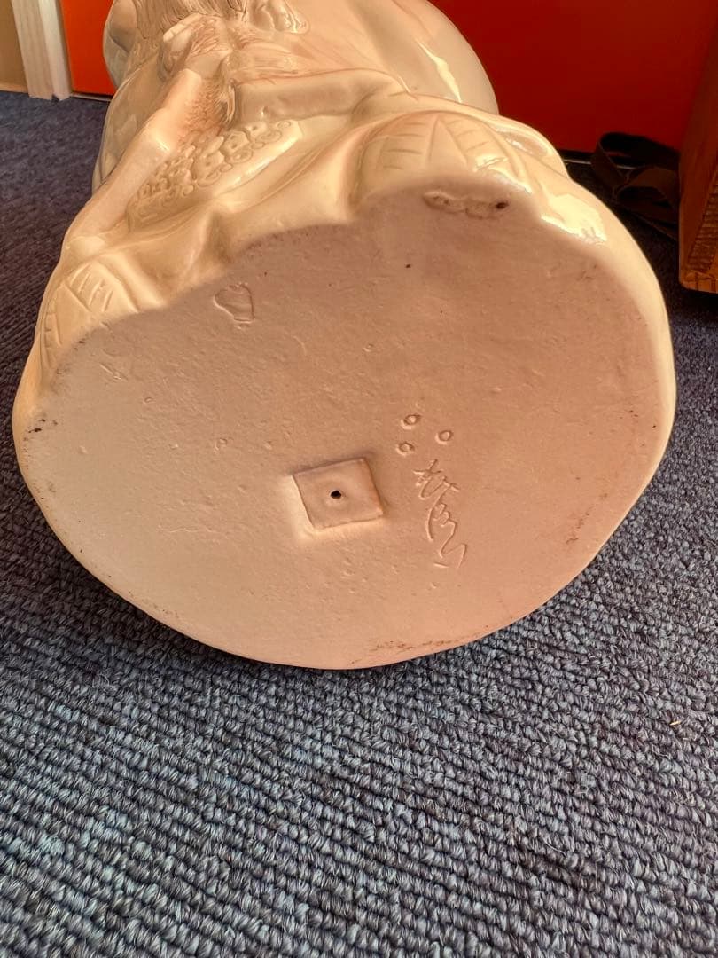 818 平戸焼　中里茂右衛門　白磁　福禄寿　置物