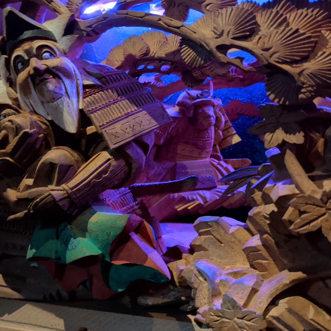 超絶技巧　淡路彫り　だんじり　山車　木彫　彫刻　欄間　馬　彫刻　家具　現状品