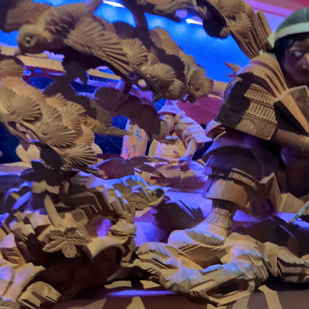 超絶技巧　淡路彫り　だんじり　山車　木彫　彫刻　欄間　馬　彫刻　家具　現状品