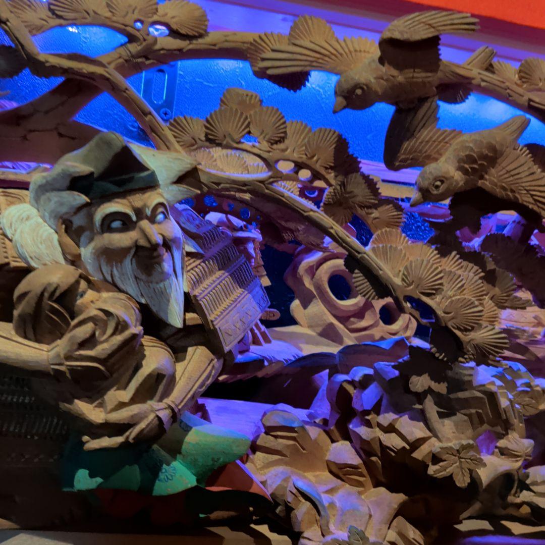 超絶技巧　淡路彫り　だんじり　山車　木彫　彫刻　欄間　馬　彫刻　家具　現状品