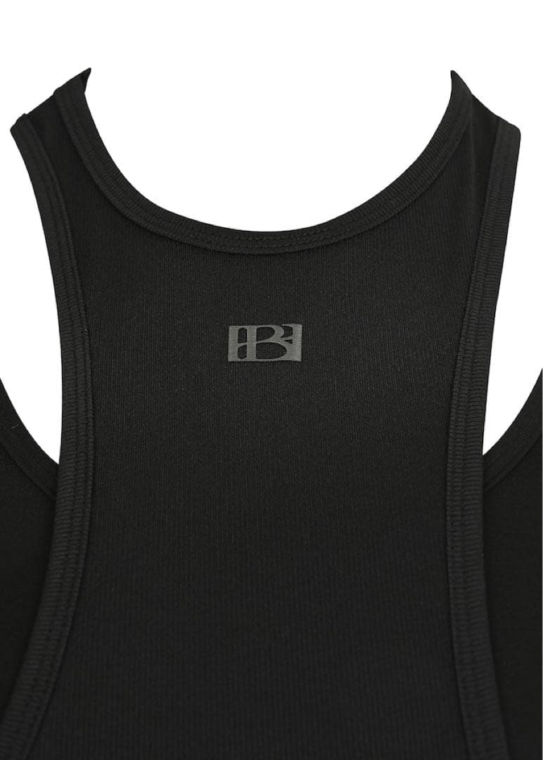 bohemseo レイヤードトラックタンクトップシズニルック ブラック