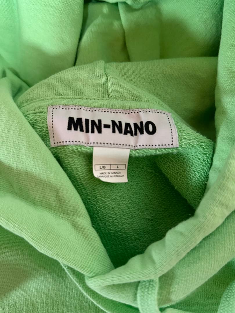 MIN-NANO × Creek Hoodieカナダ製　ライトグリーン Lサイズ