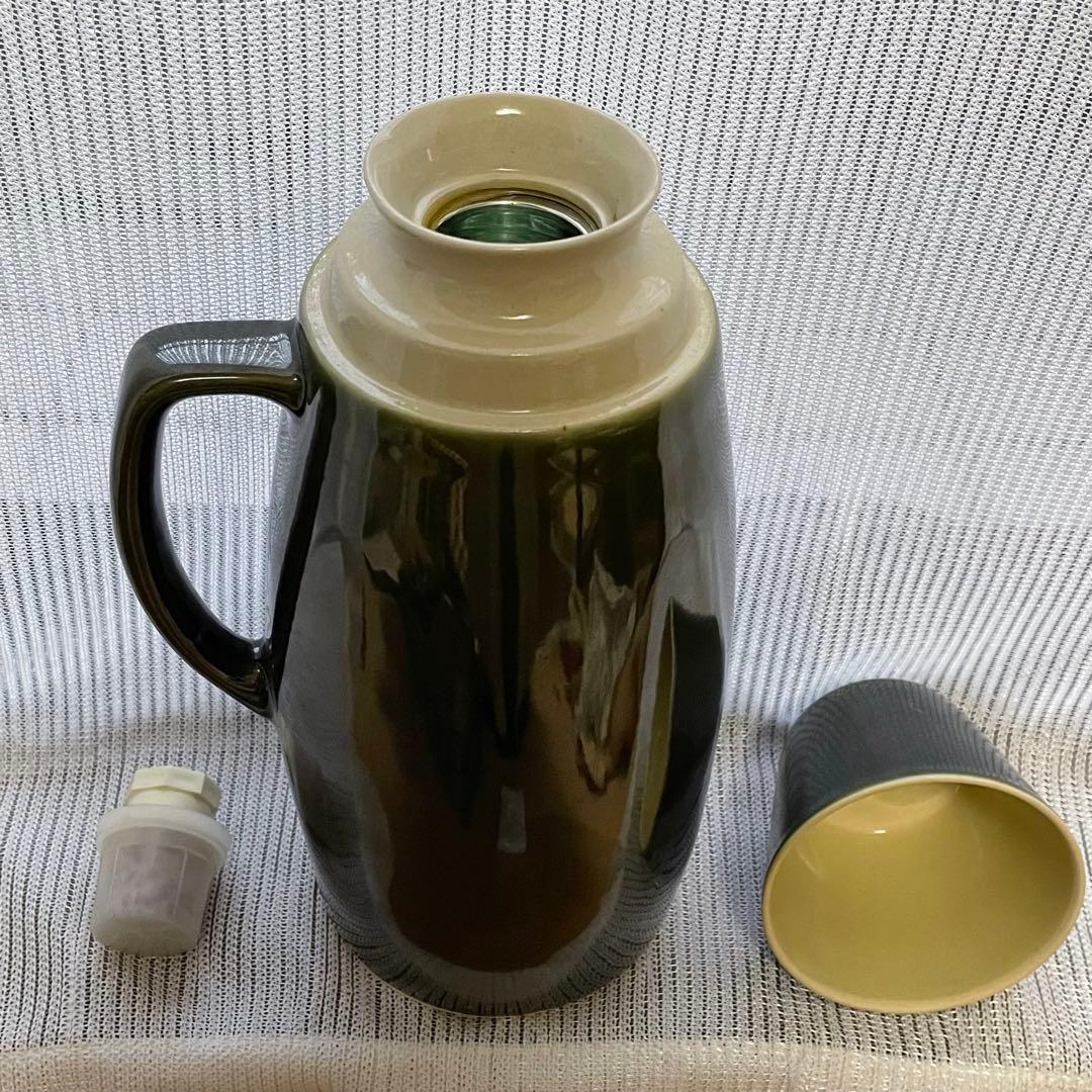 清水焼 陶泉作 急須 湯呑み 保温保冷ポット セット 昭和レトロ 魔法瓶