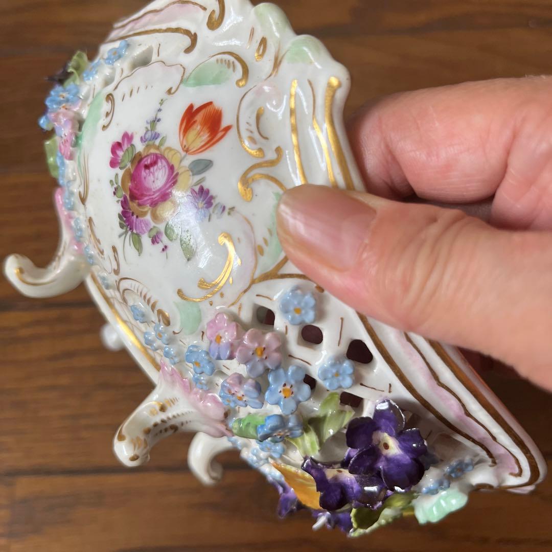 年末期間限定最終処分特価超レアドレスデン素敵菓子器　フルーツ盛りインテリア最上級