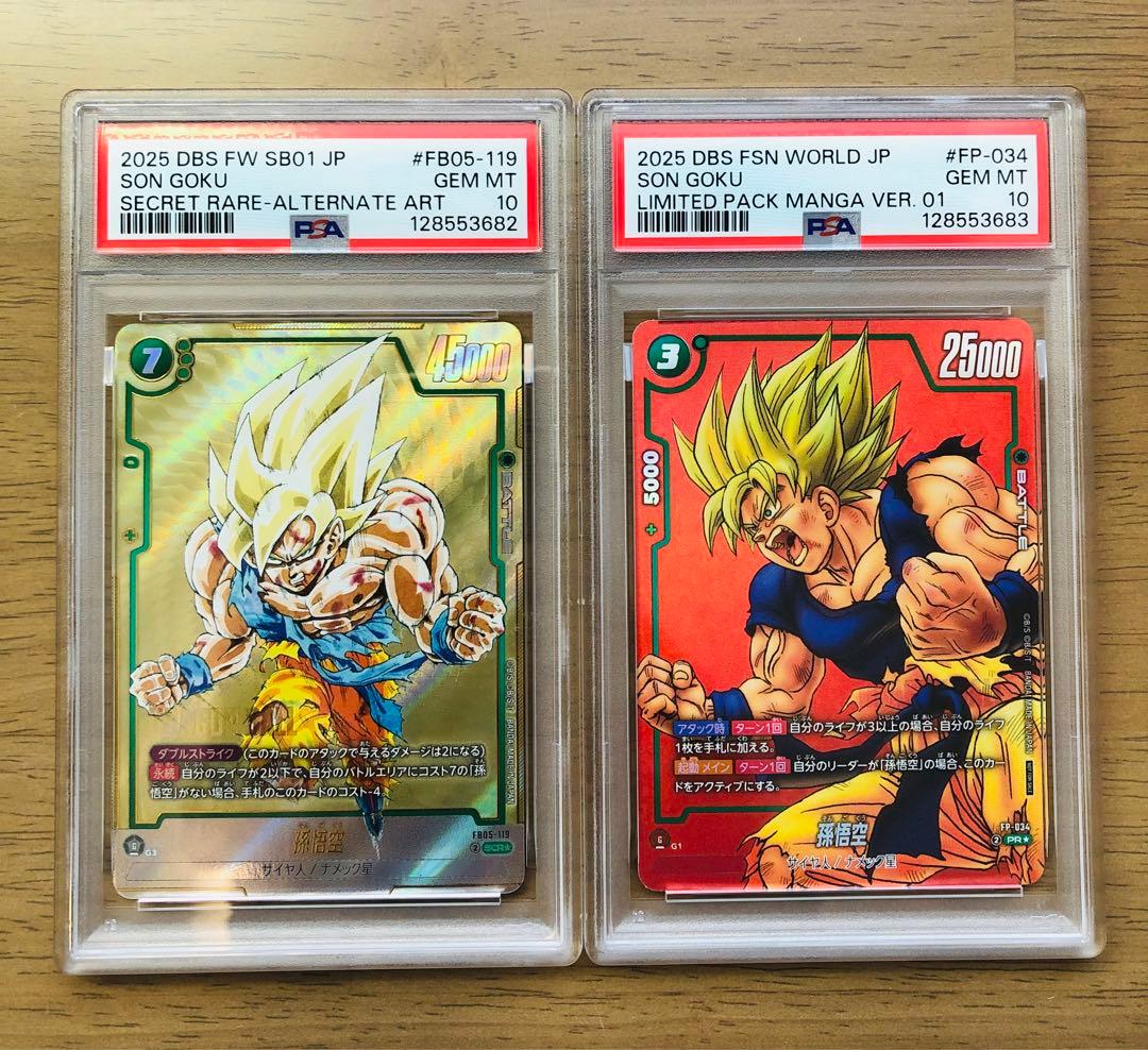 【PSA10連番】ドラゴンボール 孫悟空SCR FB05-119 ＆ FP034
