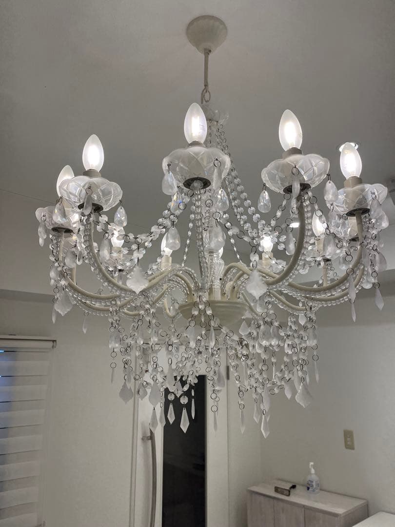 クリアガラス 10灯シャンデリア