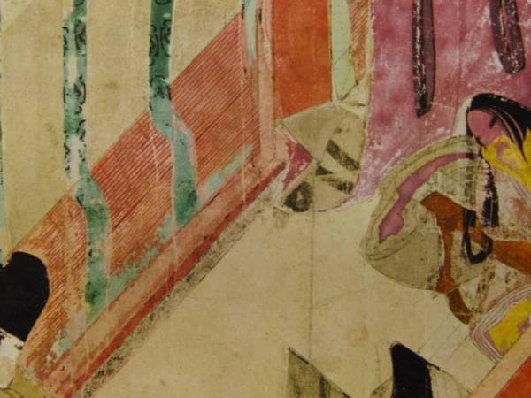 源氏物語絵巻　御法、超希少・大判画集画、新品高級額装付