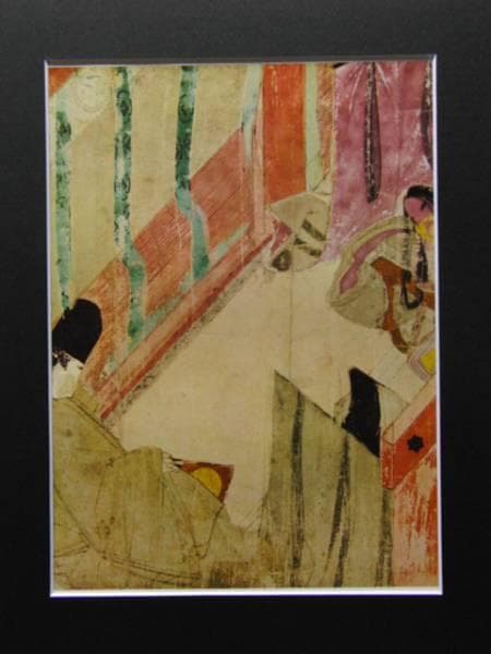 源氏物語絵巻　御法、超希少・大判画集画、新品高級額装付