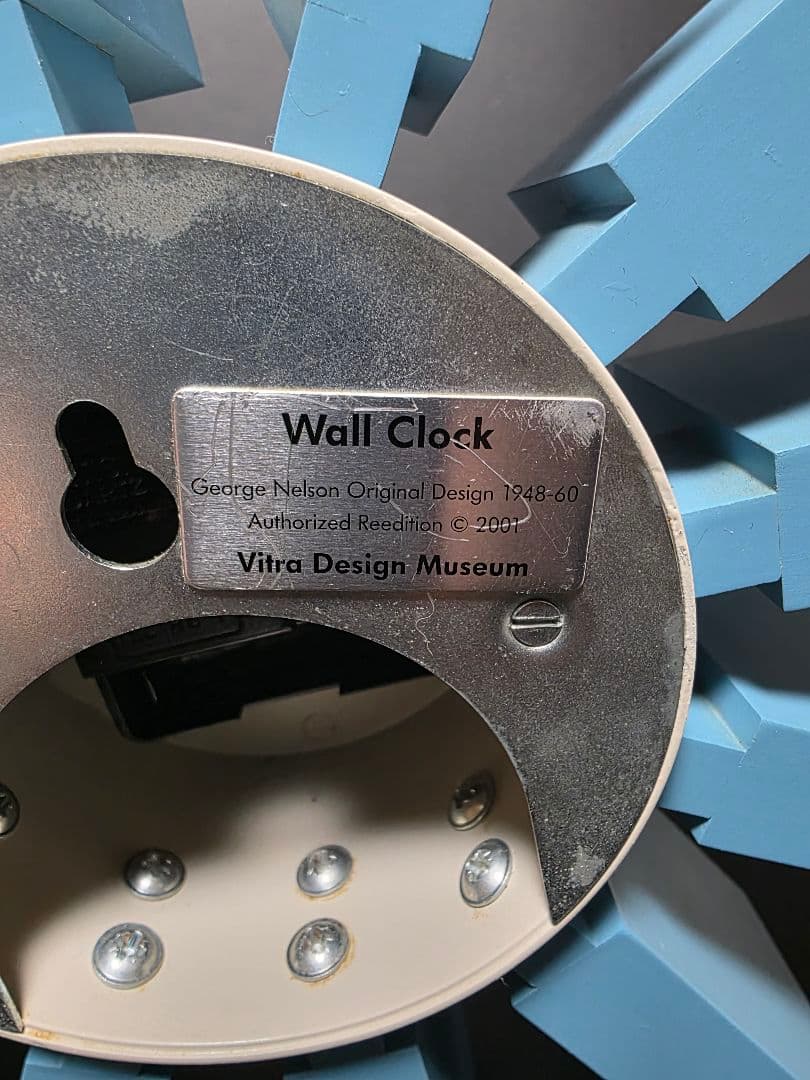 Vitra 掛時計 ジョージ・ネルソン 水色