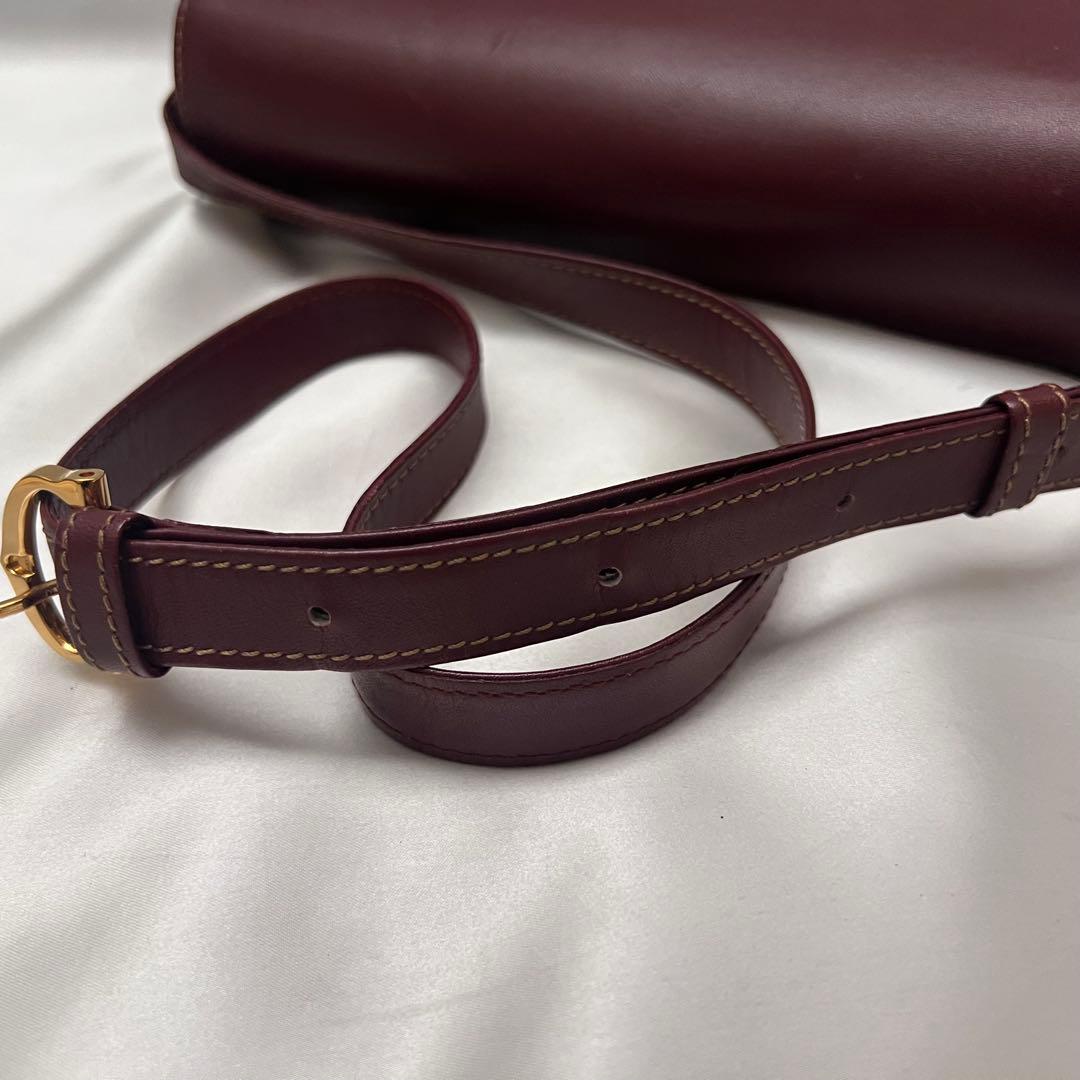 ◇美品◇カルティエ　マストライン　ショルダーバッグ　フラップ　ボルドー