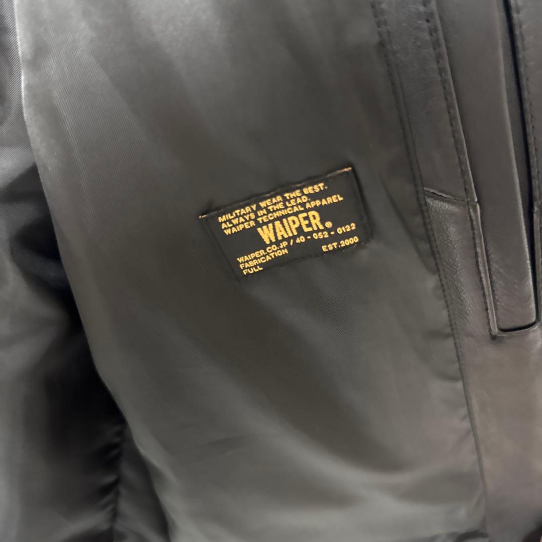 AVIREX ブラックレザーシングルライダースジャケット