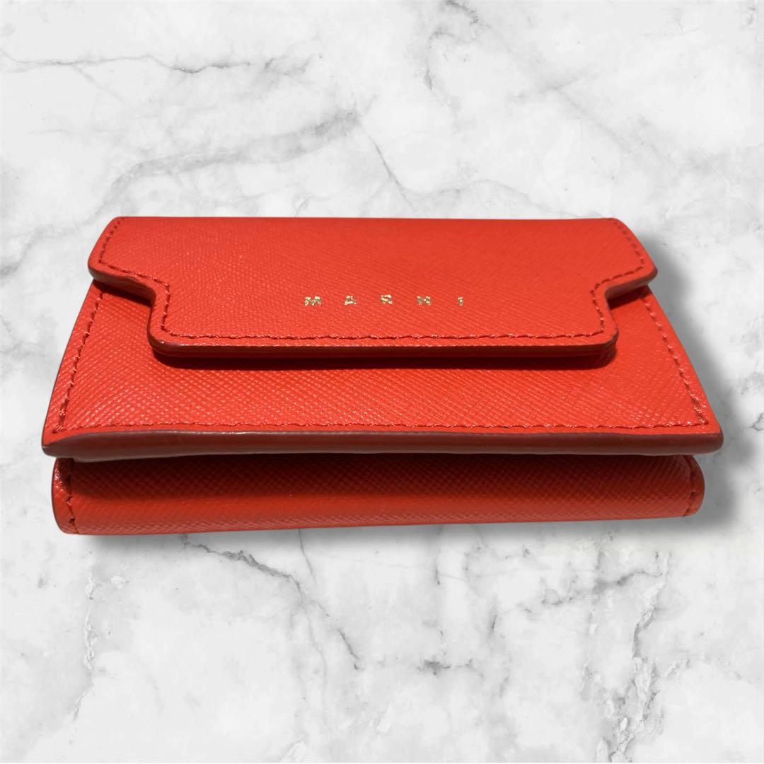 MARNIマルニ★三つ折りミニ財布トリフォールドウォレット★インディアンオレンジ