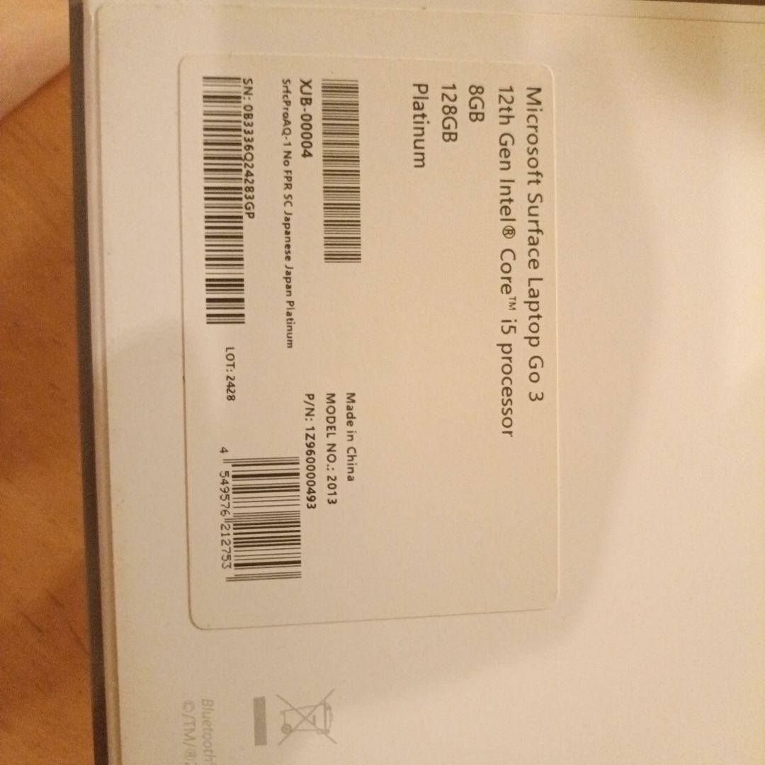 Windowsノート本体 Microsoft Surface Laptop Go 3 128GB