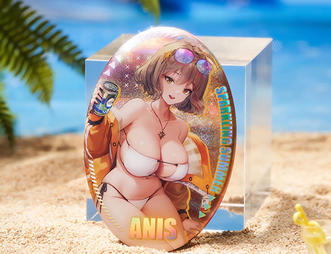 勝利の女神: NIKKE アニス：スパークリングサマー フィギュア特典缶バッチ付