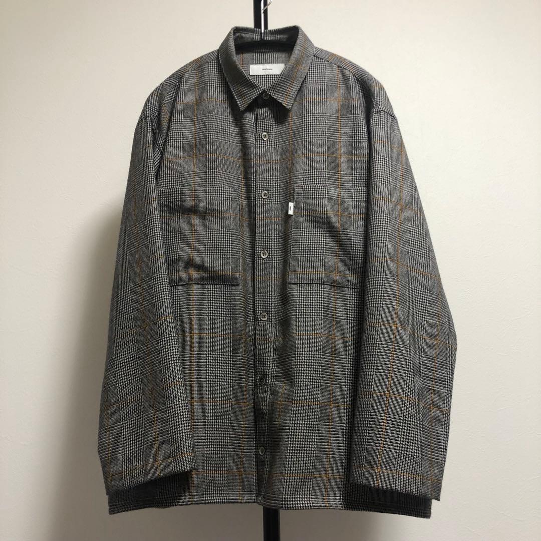 試着のみ セットアップ グラフペーパー チェック ウールシャツ コックパンツ