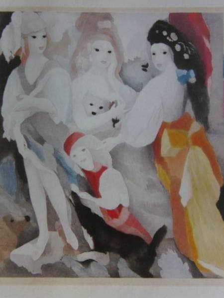 ローランサン 「少女」　版画作品集より、版上サイン、高級額付