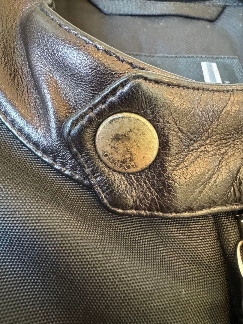 お値下げしました！グッチ レザーパッチ ジャケット ブラック 牛革 イタリア製