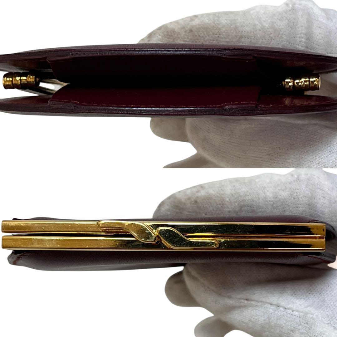 Cartier カルティエ ケース がま口 マストライン レザー ボルドー