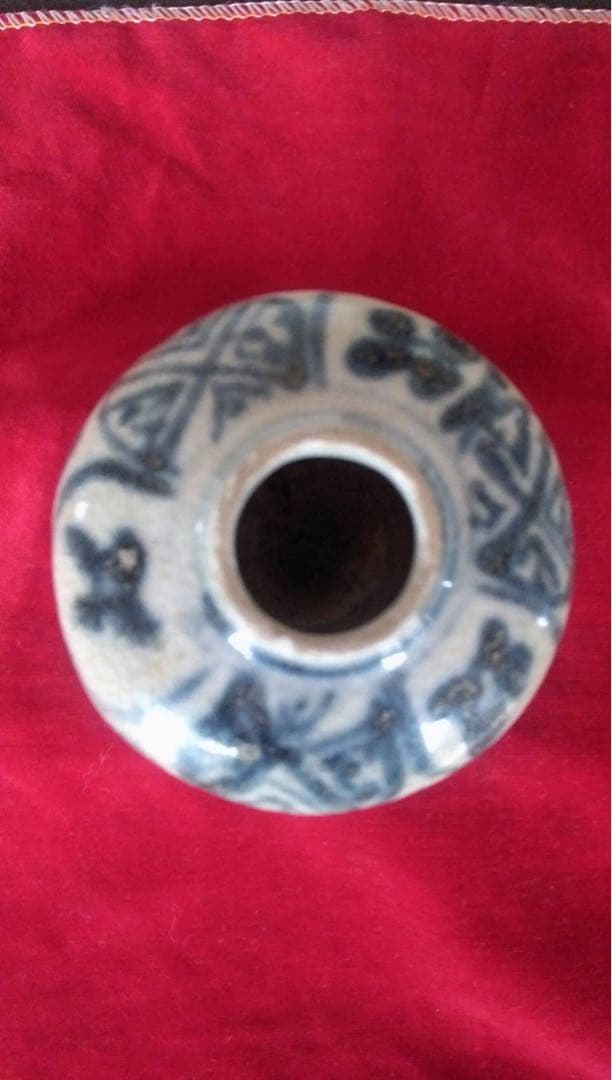 安南染付　古陶磁　中国美術　小壷　振り出し　一輪挿し