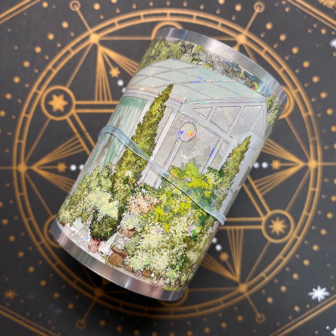 【9333】海外　マステ　中古巻　貝殻光マスキングテープ　装飾背景系　街景色