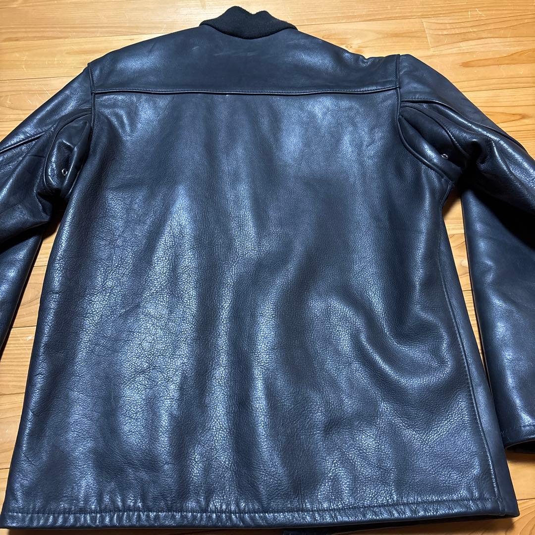 Supreme ブラックレザー シングルライダースジャケット M