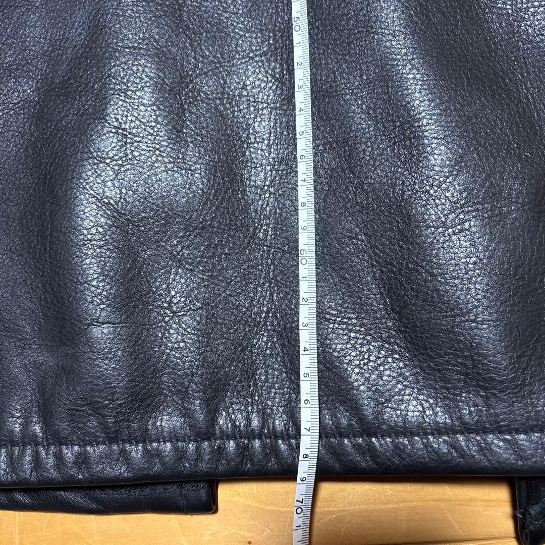 Supreme ブラックレザー シングルライダースジャケット M