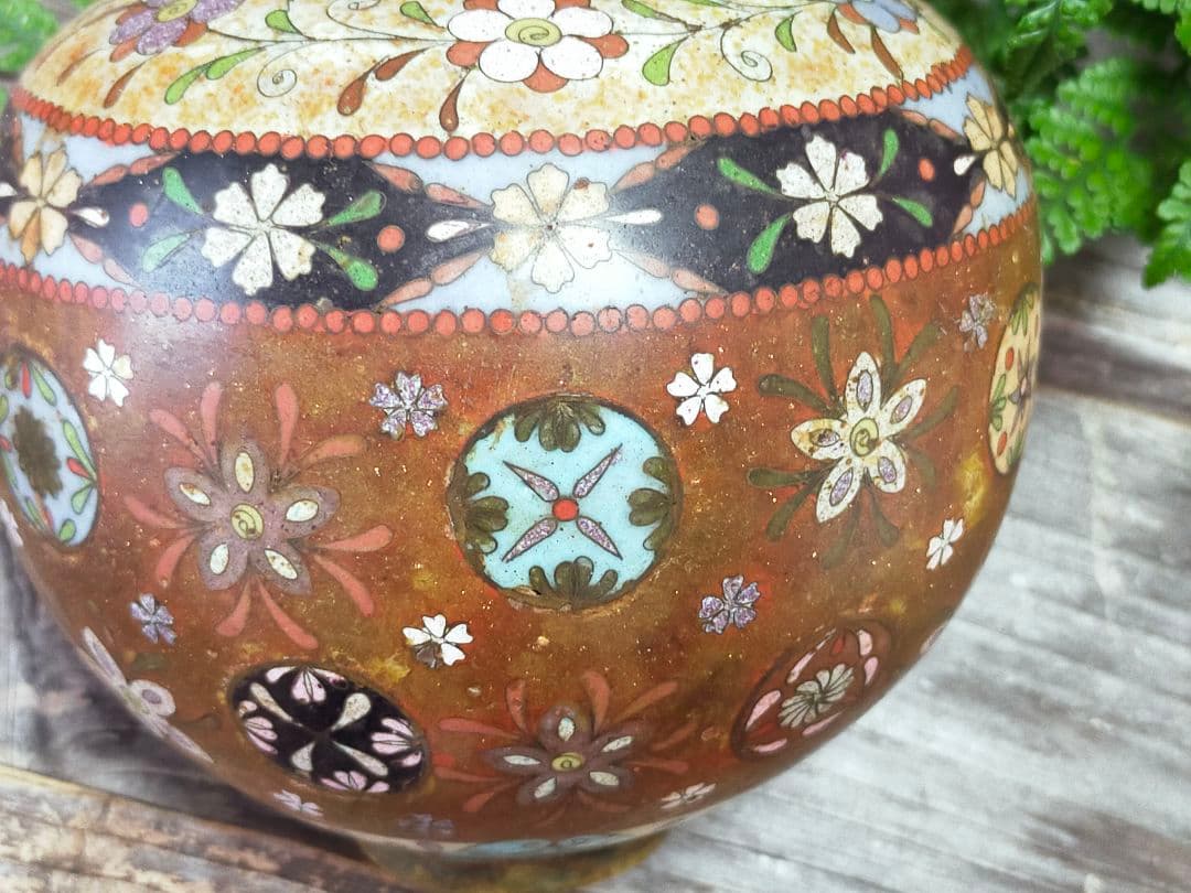 ♥古七宝　菓子器　金平糖入れ　木箱付き　骨董品