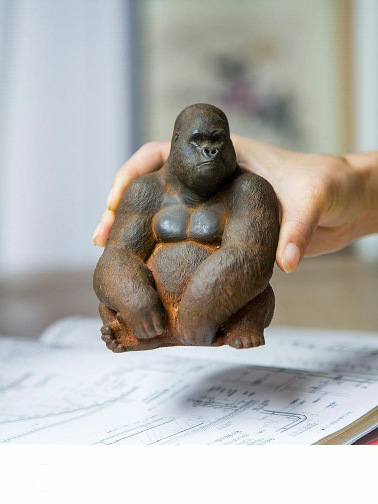 ゴリラ動物 デスク書斎リビング 玄関お 茶台 装飾品 工芸品 置物