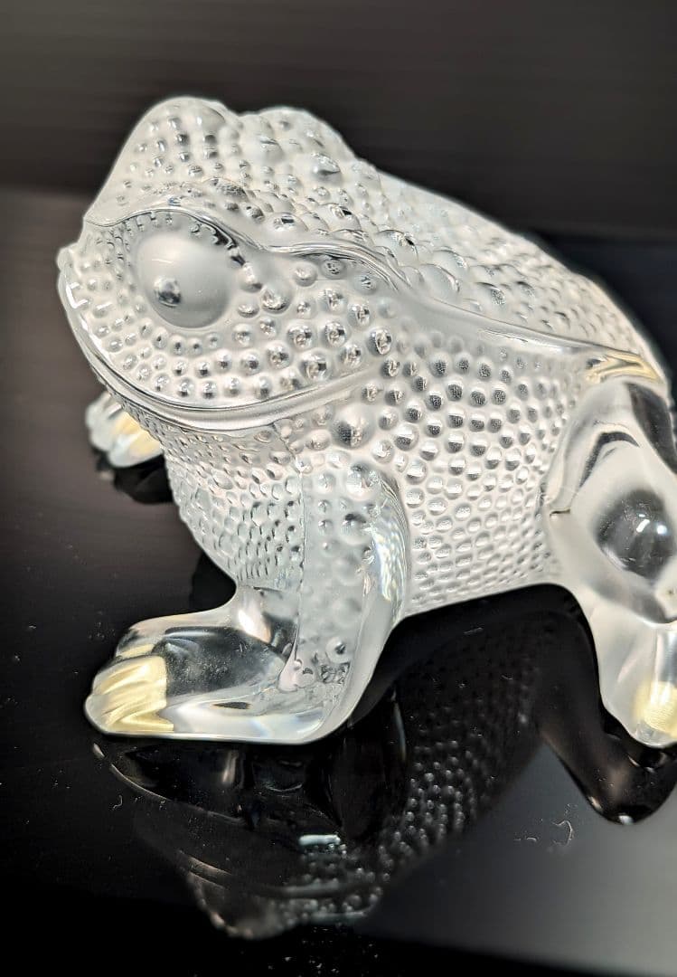【美品】LALIQUE ラリック カエル 蛙 クリスタルガラス フィギュリン