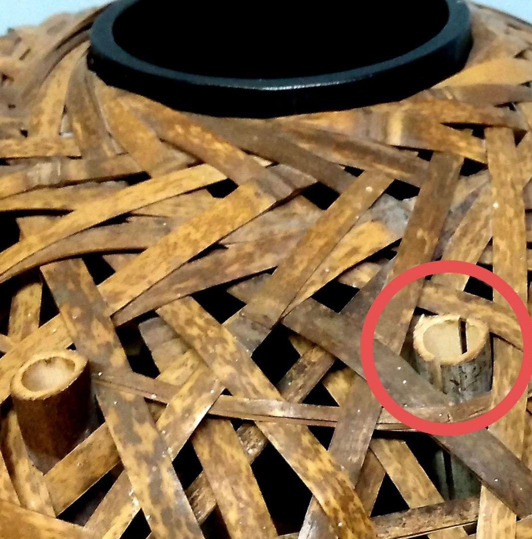 ★希少！　竹細工　竹工芸　【鶴亀】　花生け　天然記念物　虎斑竹/虎竹