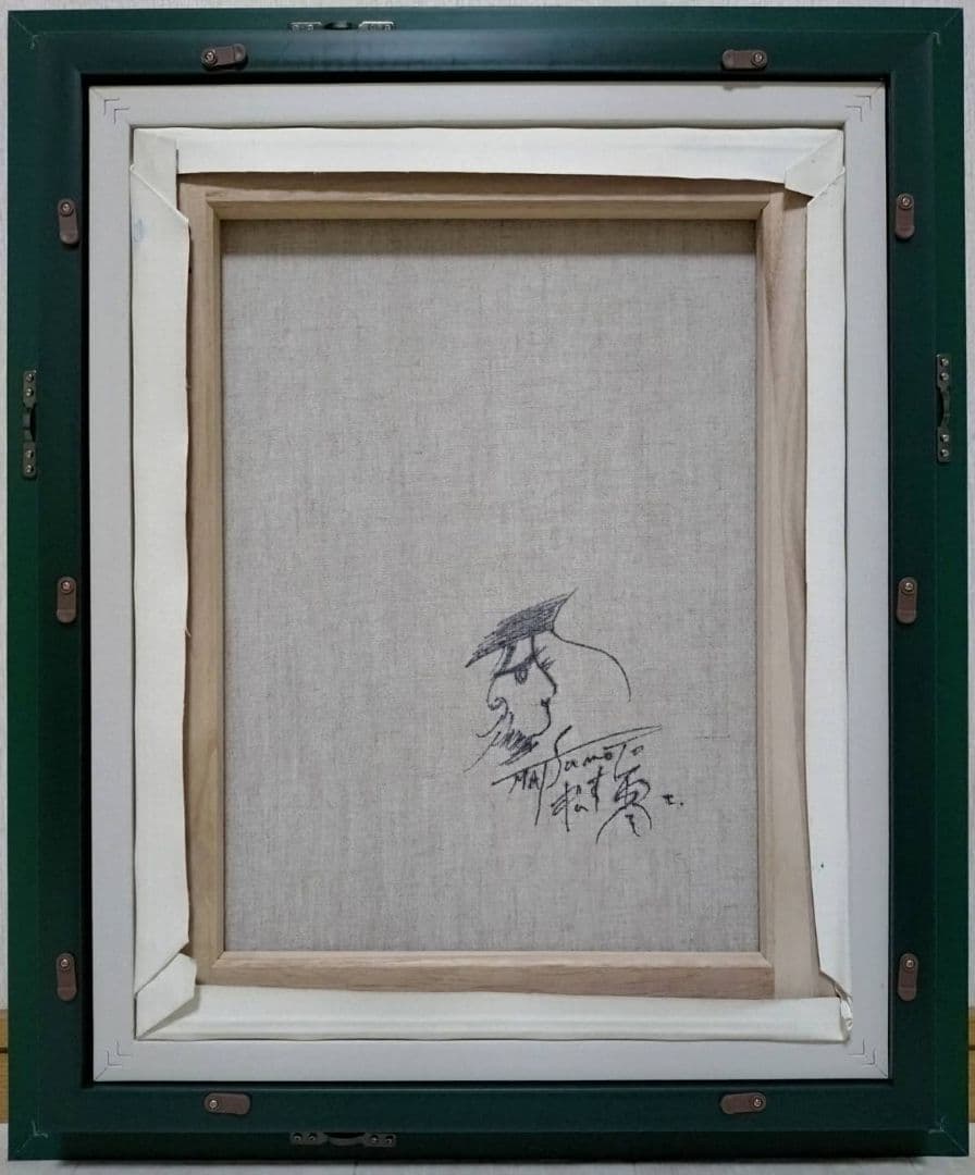 【F6号】松本零士【銀河鉄道999】手描き作品/表裏サイン/油彩/アクリル/額縁