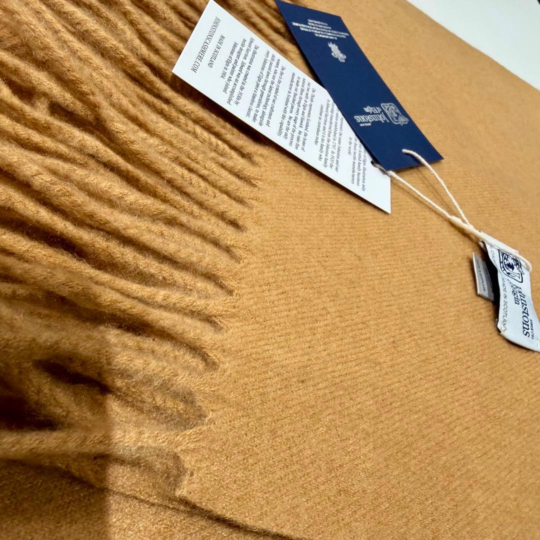 ジョンストンズ カシミア 大判ストール マフラー キャメル(即発)