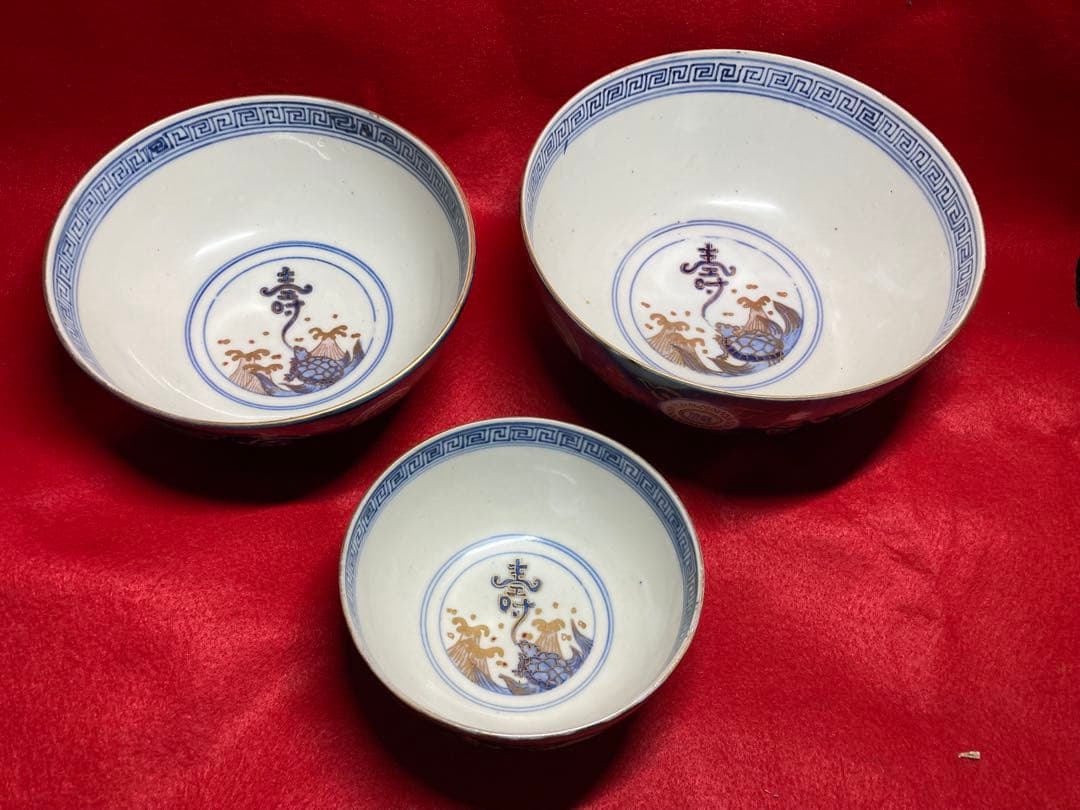 #古伊万里 #掘り出しモノ #早いもの勝ち！ 美術品 茶碗 青白色 3鉢