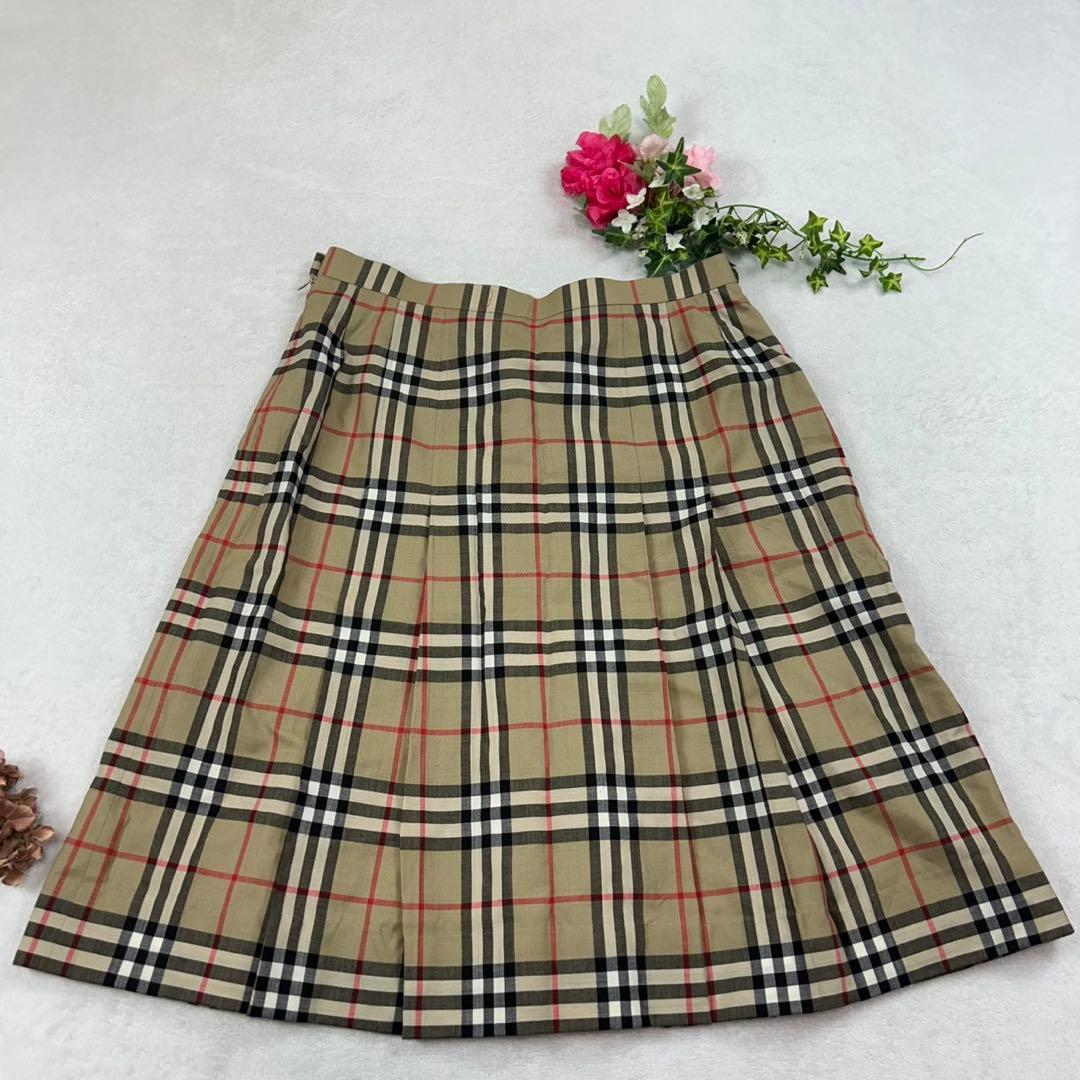 K405 3XL バーバリー 大きいサイズ ひざ丈スカート ベージュ レディース