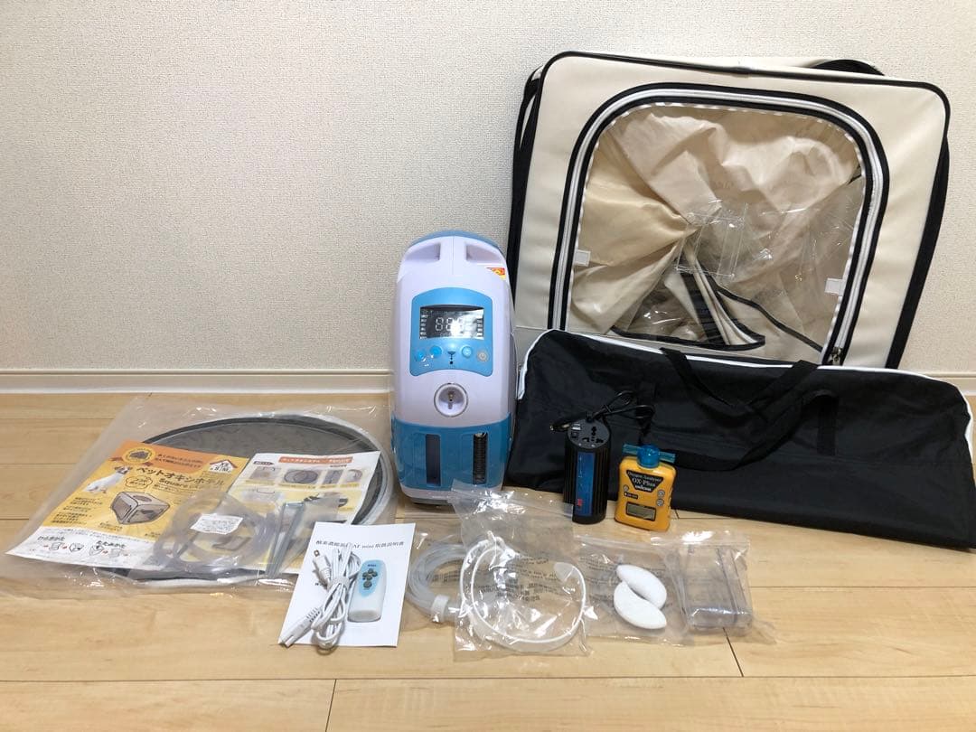 高濃度酸素発生器フルセット　ゼオライト交換済 酸素室　濃度計　車用電源アダプター